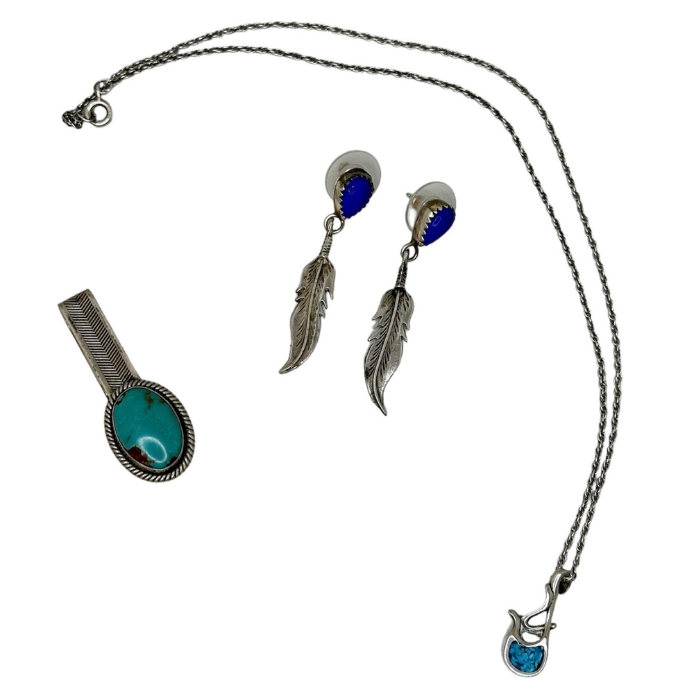 Assorted Vintage Southwest Sterling Silver Turquoise Jewelry